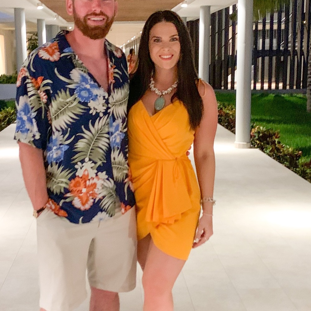 Orange (Adjustable) wrap dress